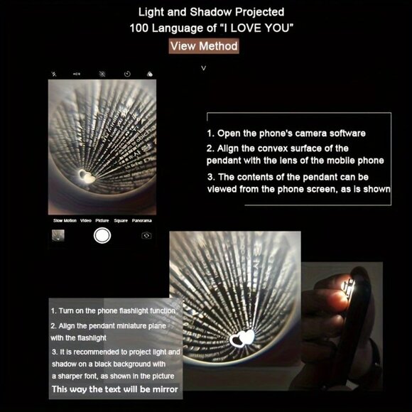 Silver Mom Heart‎ Necklace 100 Languages I Love You Gift for Mother's Day - Picture 3 of 3